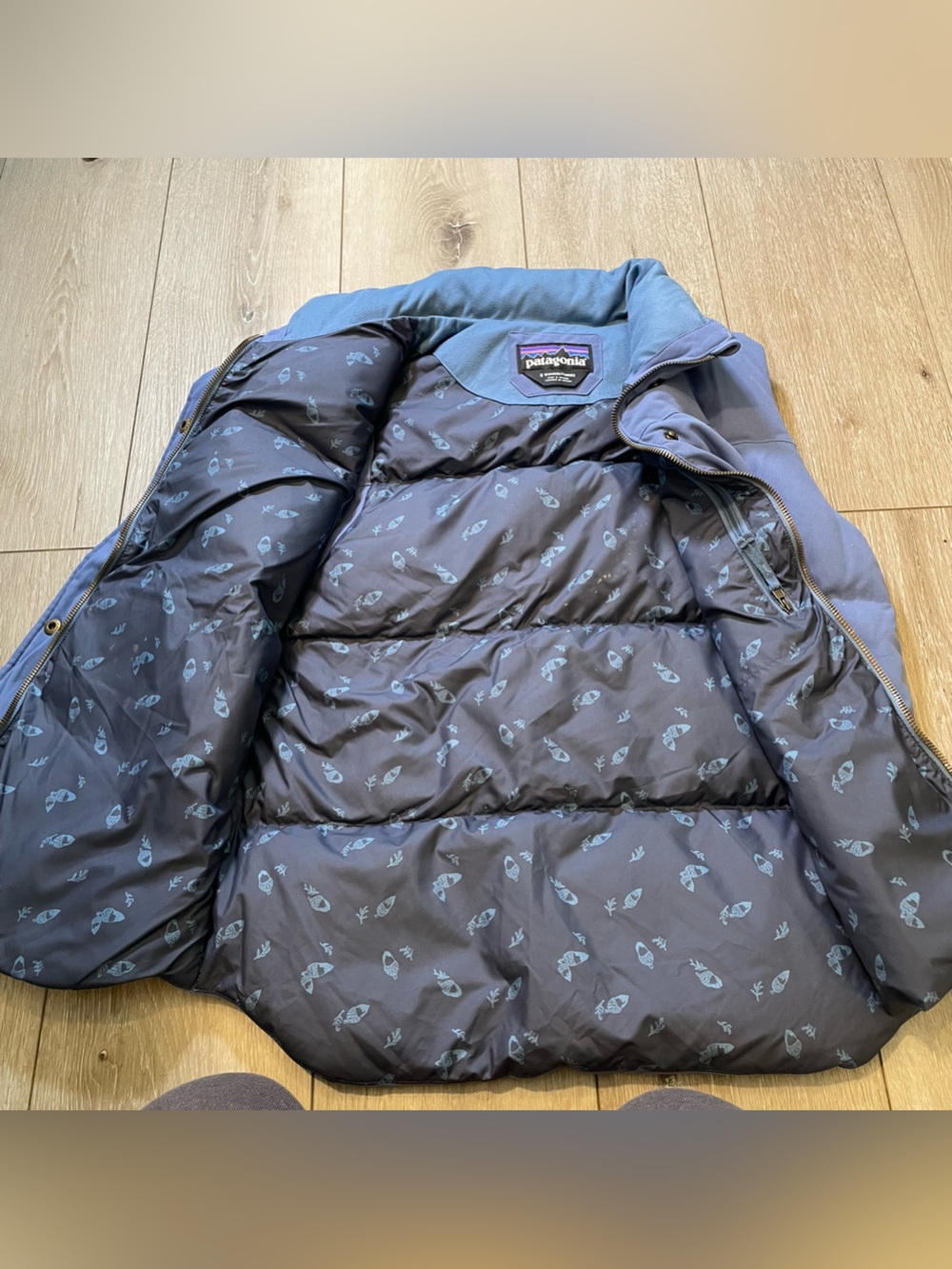Patagonia Bivy Vest Woolly Blue Gorpcore Vintage Style Puffer Women’s S - Picture 4 of 6